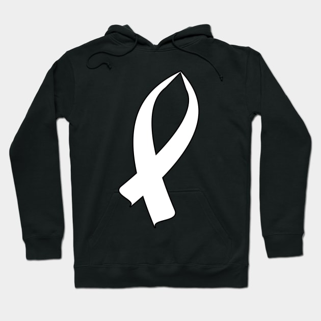 Awareness Ribbon (White) Hoodie by BlakCircleGirl